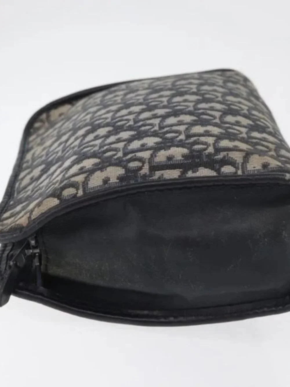 Christian Dior Trotter Canvas Clutch Bag Navy Auth 179986